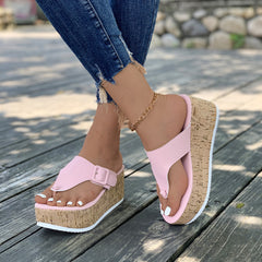 Fashionable Women's Wedge Clogs with Buckle Sandals